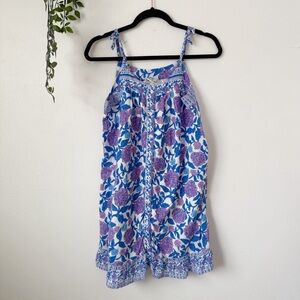 Vineyard Vines Girls Hydrangea Block Print Dress Sz L (12-14)